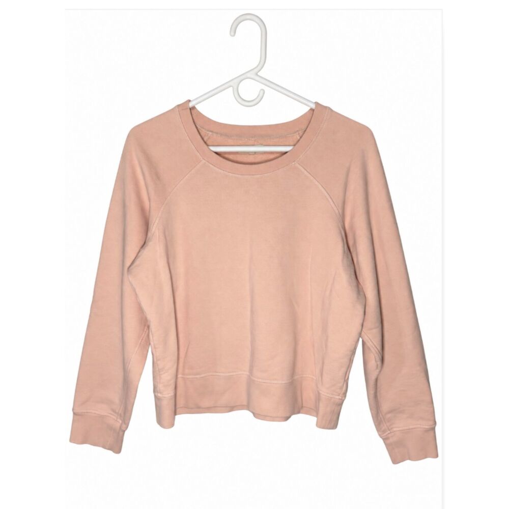 Mile(s) by Madewell Women’s L Peach Cotton Raglan Crewneck Sweatshirt
